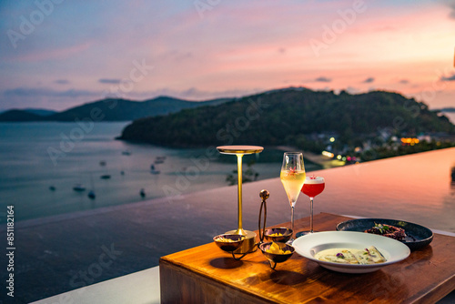 Rooftop bar view in Ao Yon Yai beach in Phuket, Thailand