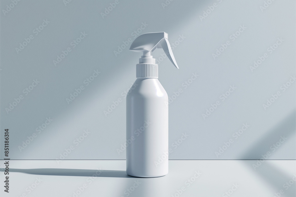 Clean White 3D Spray Bottle Mockup