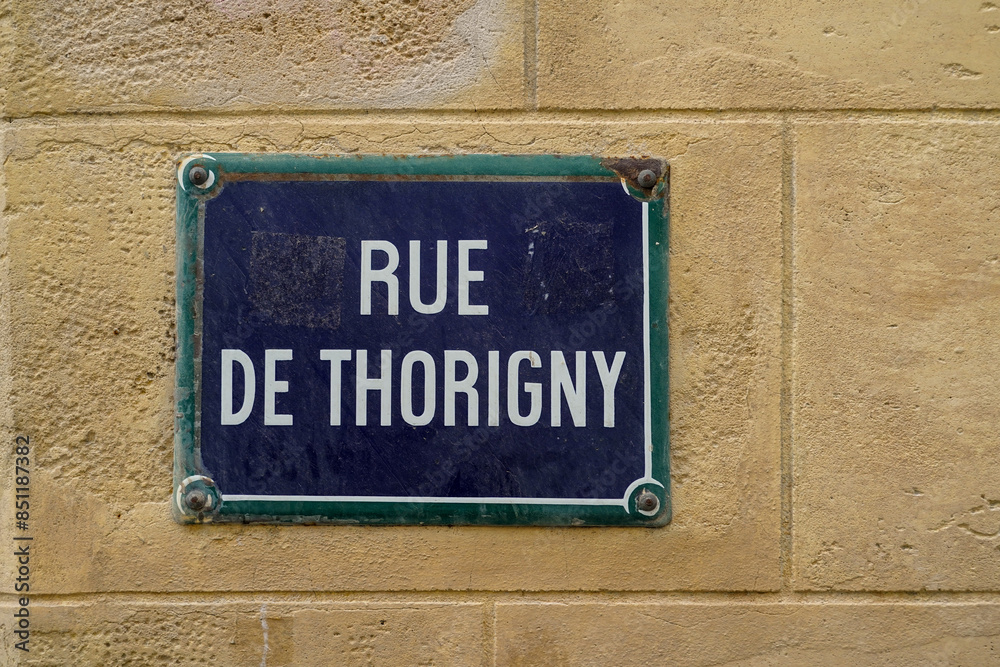Obraz premium vintage name signs of paris , Rue de Thorigny
