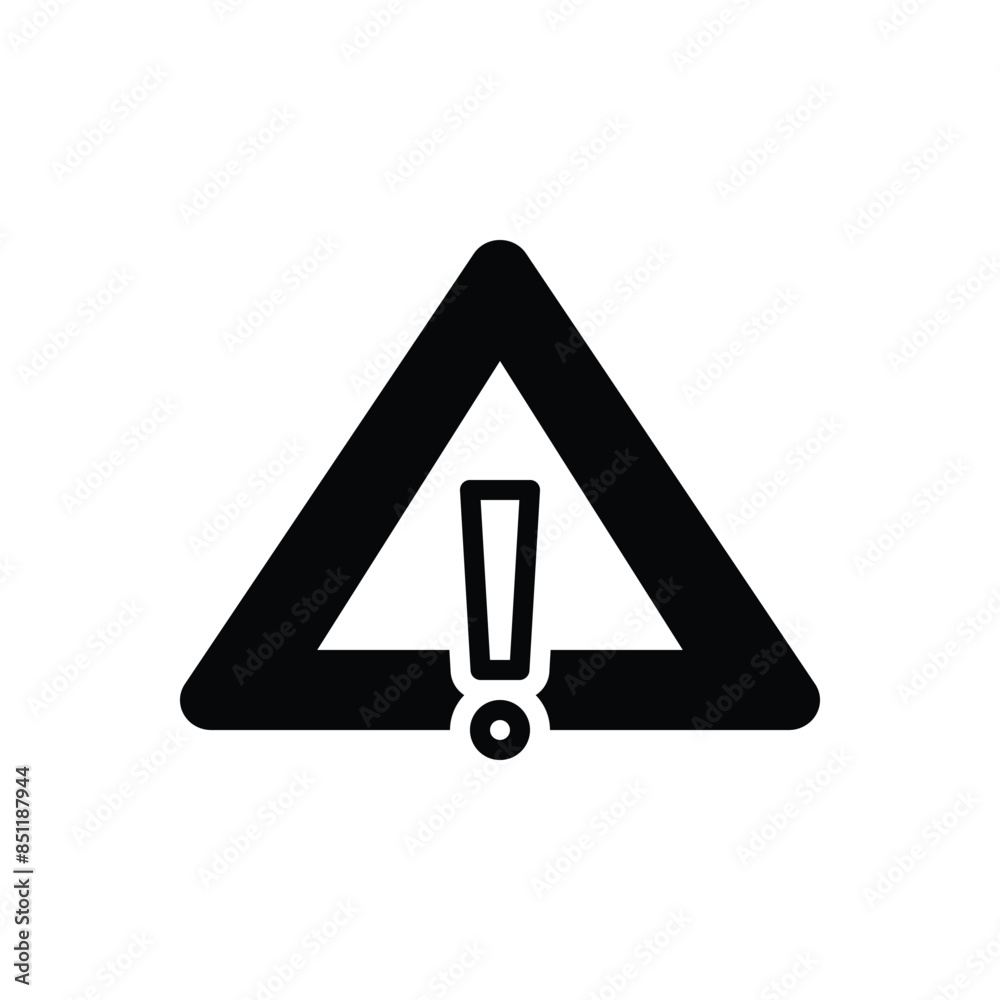 Black solid icon for security warning Black solid icon for security warning