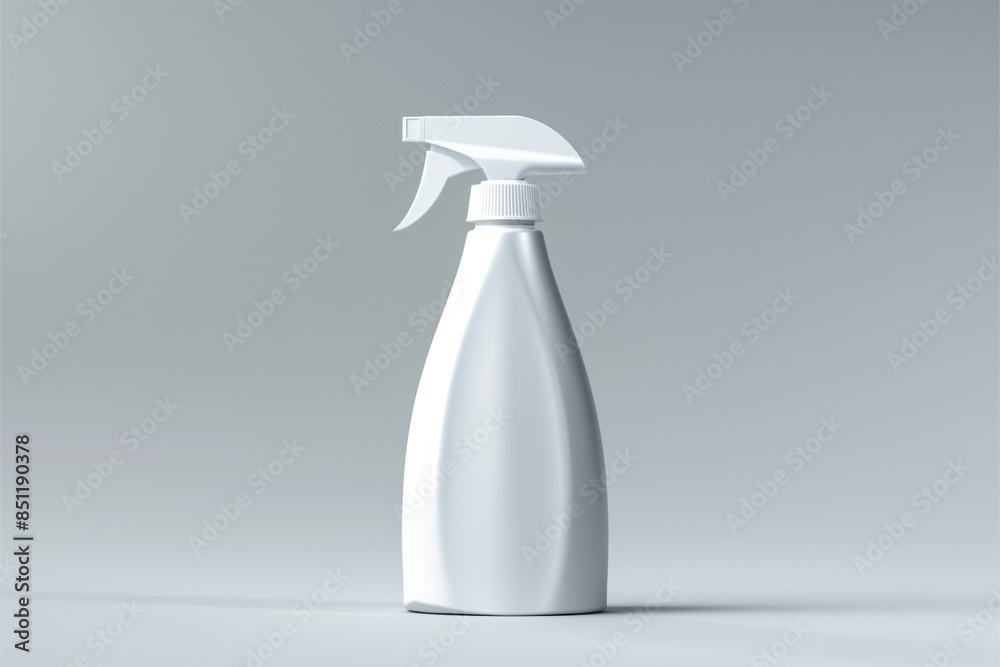 Clean White 3D Spray Bottle Mockup Clean White 3D Spray Bottle Mockup