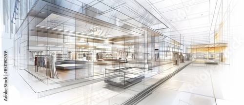 Modern Retail Store Interior Design Concept.
