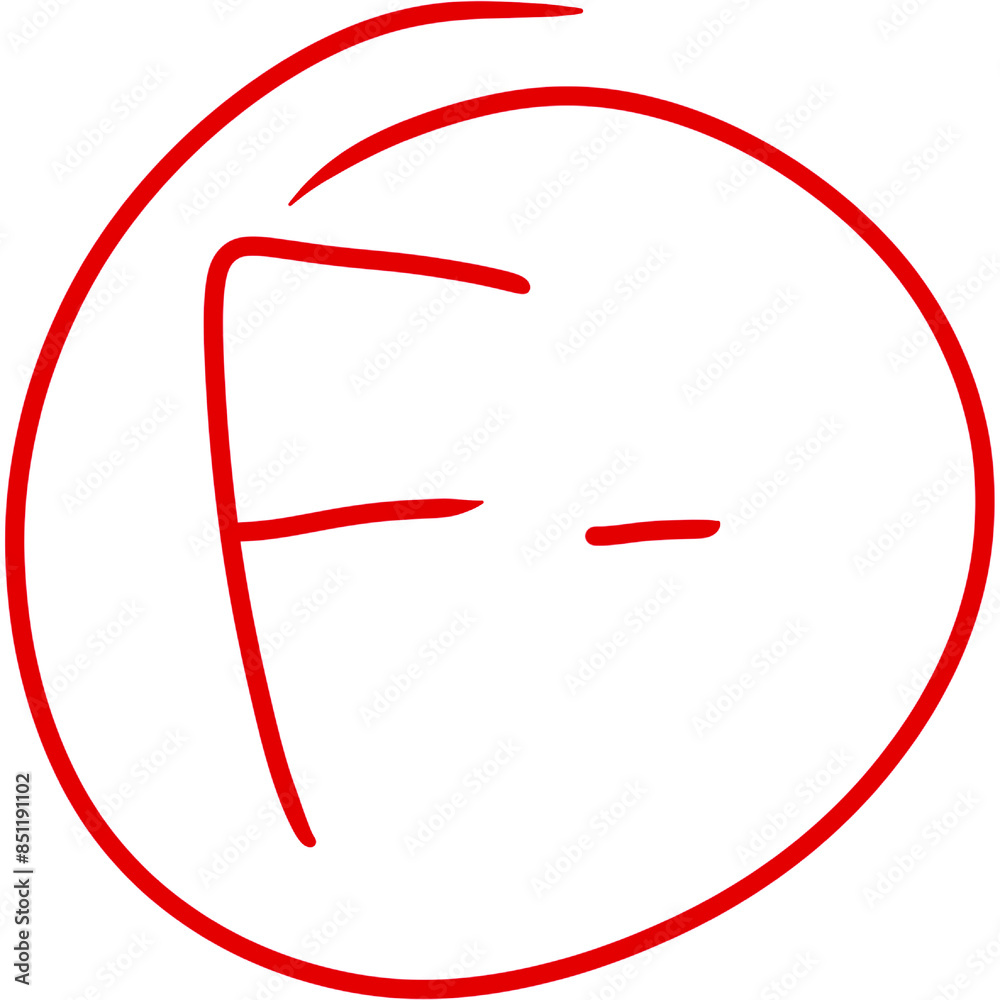 Grade results. Hand drawn grade in red circle. Grade results. Hand drawn grade in red circle.