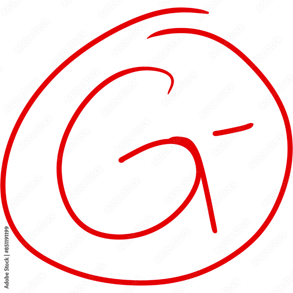 Grade results. Hand drawn grade in red circle. Grade results. Hand drawn grade in red circle.
