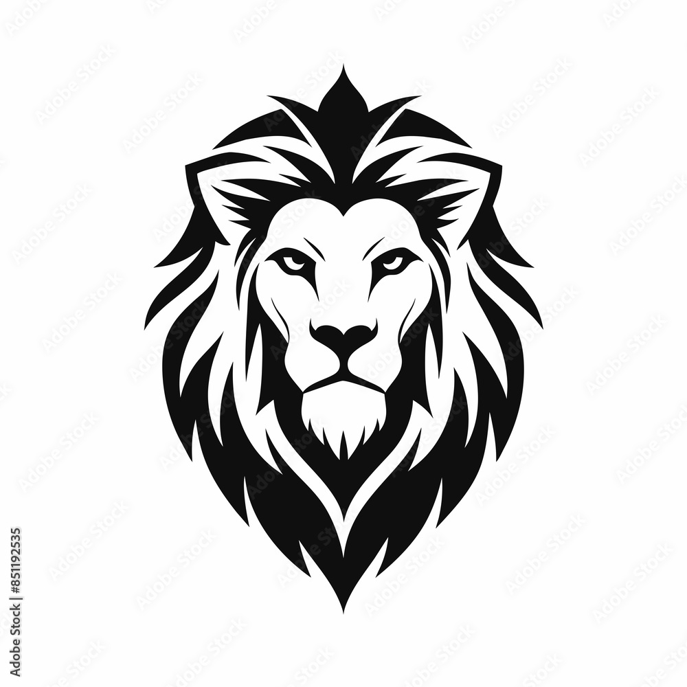 Fototapeta premium lion head logo vector illustration, lion silhouette, logo, eps File, tiger isolated on white, tiger Logo Icon white Background png
