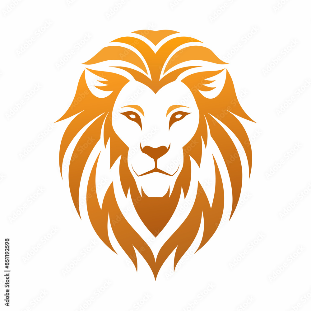 Fototapeta premium lion head logo vector illustration, lion silhouette, logo, eps File, tiger isolated on white, tiger Logo Icon white Background png
