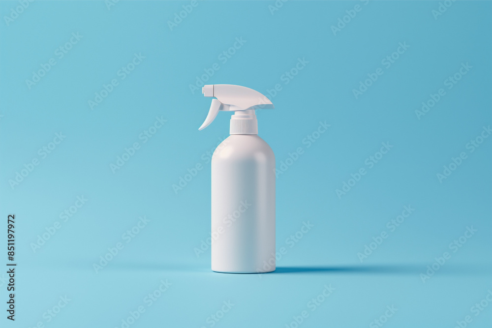 Clean White 3D Spray Bottle Mockup Clean White 3D Spray Bottle Mockup