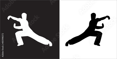  IIlustration Vector graphics of Tai-Chi Silhouette icon