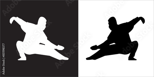  IIlustration Vector graphics of Tai-Chi Silhouette icon