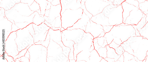 Vector marble pattern with red cracks Transparent texture.