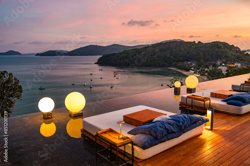 Rooftop bar view in Ao Yon Yai beach in Phuket, Thailand photo