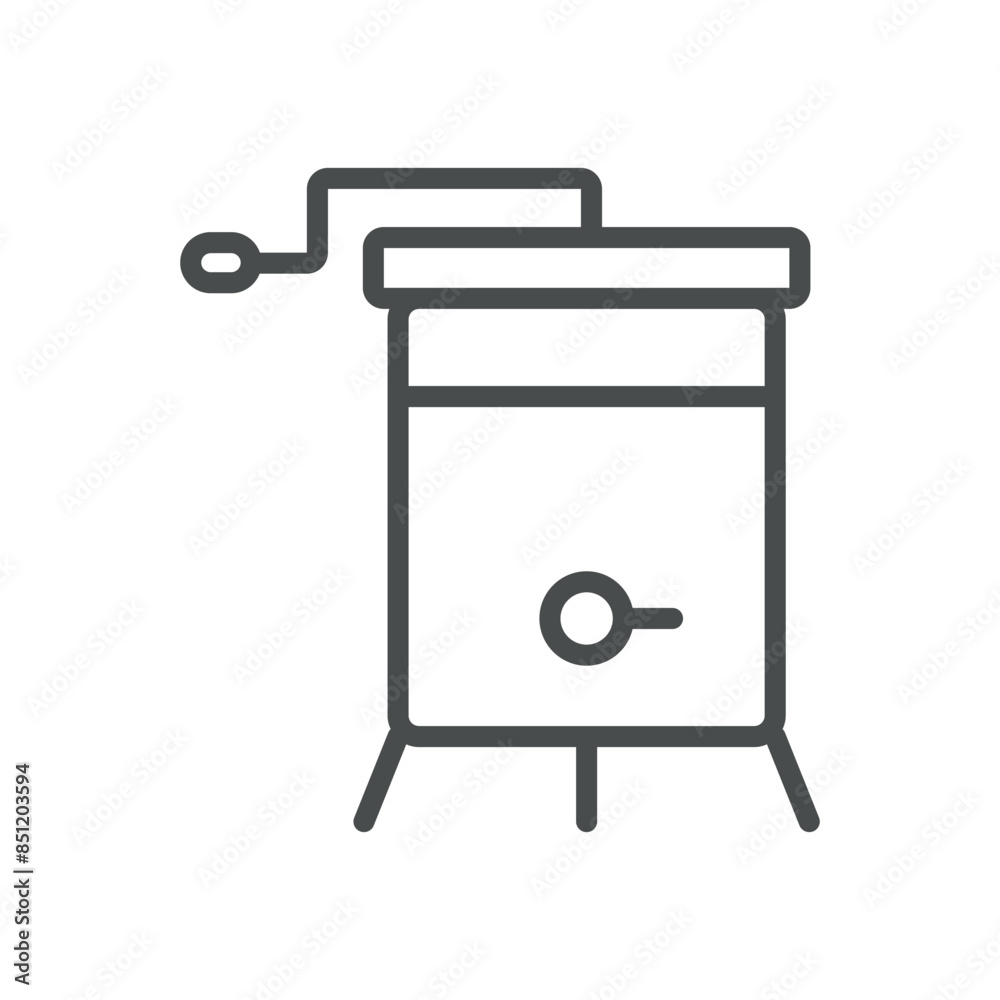 Honey Extractor Icon. Simple Line Illustration of a Honey Extractor Machine, Symbolizing Honey Harvesting Equipment. Vector Symbol on White Background. Honey Extractor Icon. Simple Line Illustration of a Honey Extractor Machine, Symbolizing Honey Harvesting Equipment. Vector Symbol on White Background.