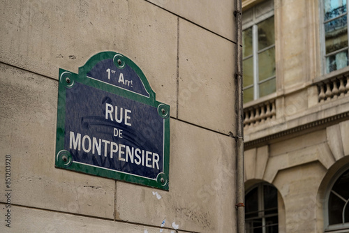 Fototapeta Naklejka Na Ścianę i Meble -  Typical street name signs form Paris, Rue De Montpensier