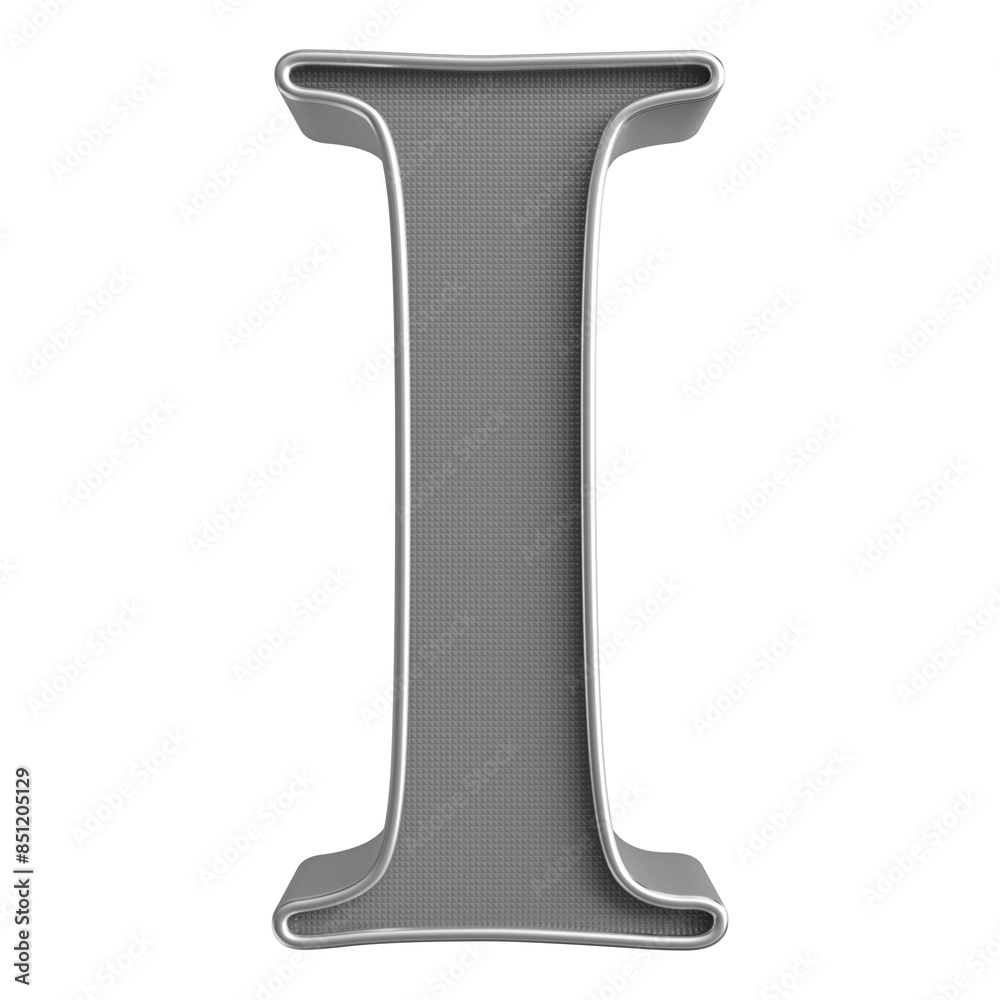 Silver 3D Font Letter I uppercase Silver 3D Font Letter I uppercase