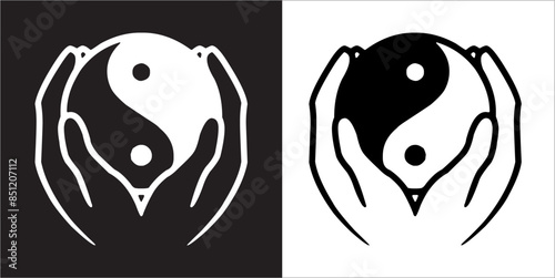  IIlustration Vector graphics of Tai-Chi Silhouette icon