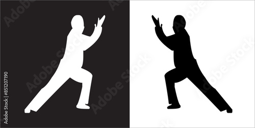 IIlustration Vector graphics of Tai-Chi Silhouette icon