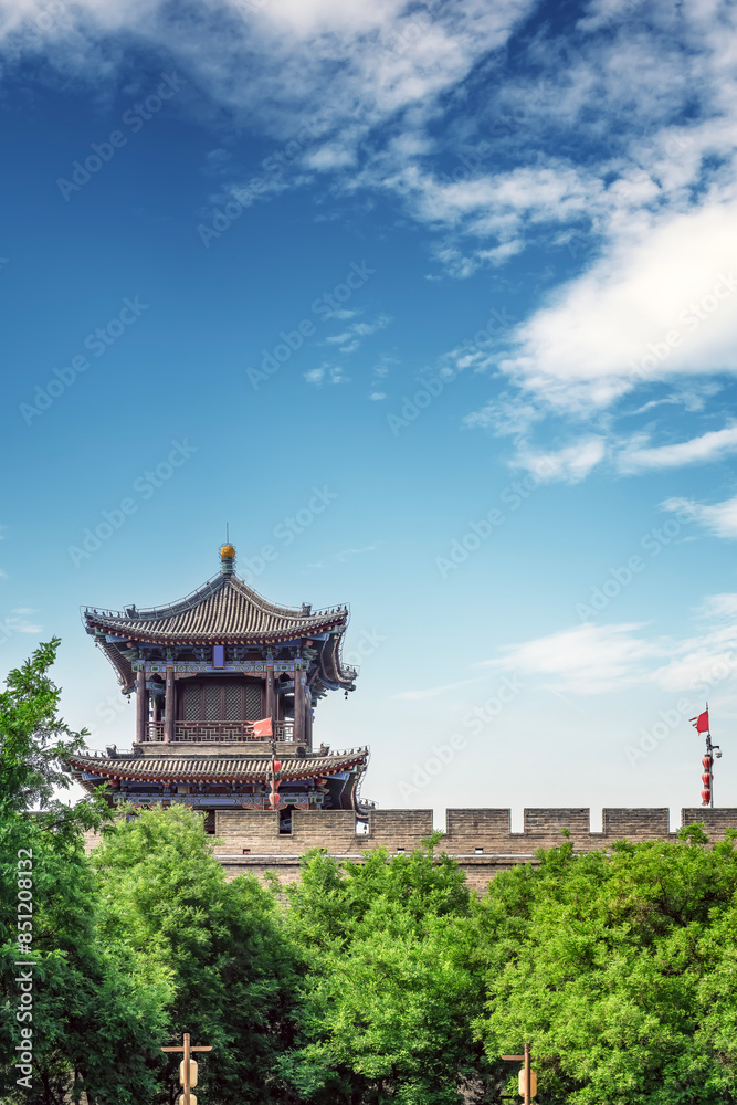 Ancient Chinese Fortress Against Blue Sky Ancient Chinese Fortress Against Blue Sky