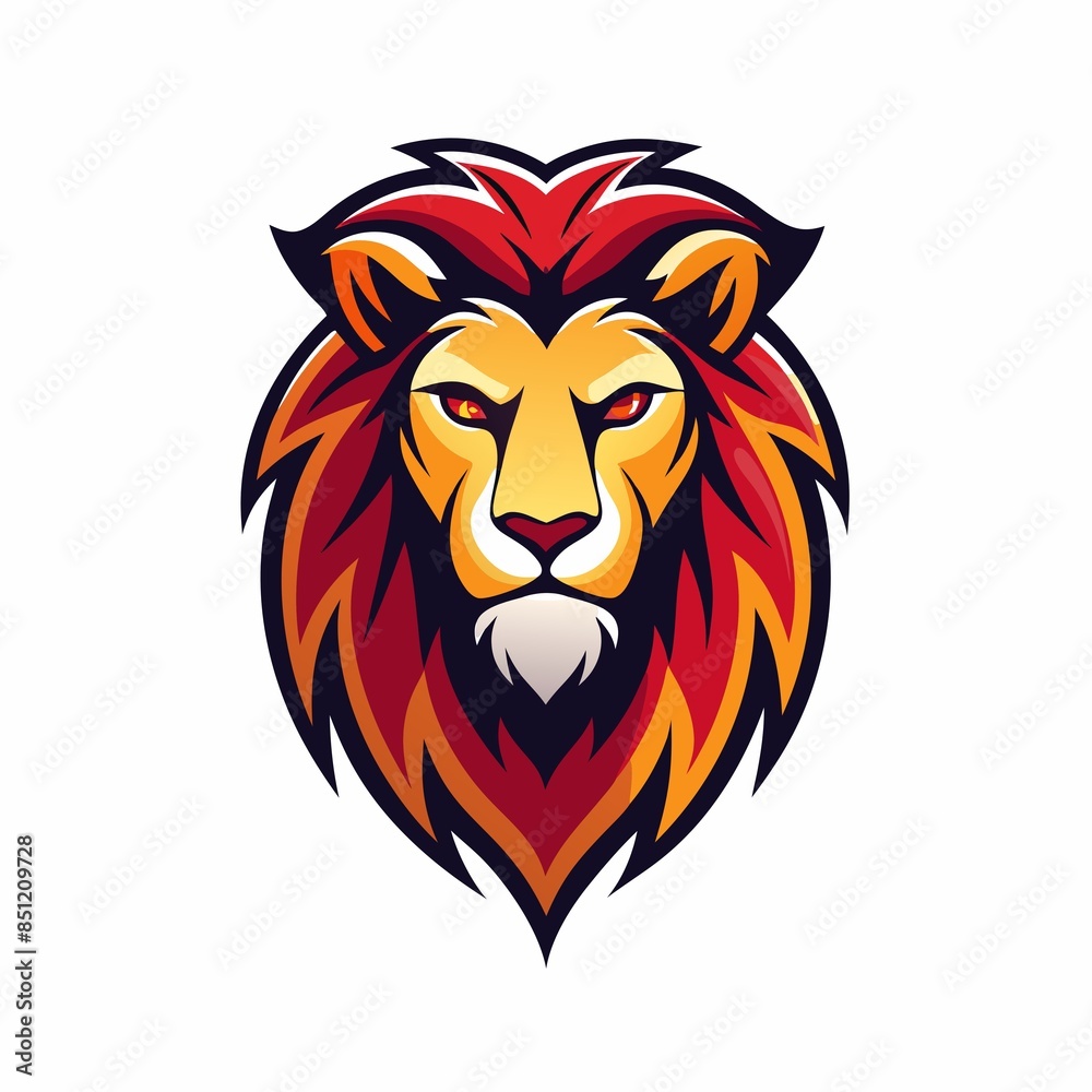 Obraz premium lion head vector illustration