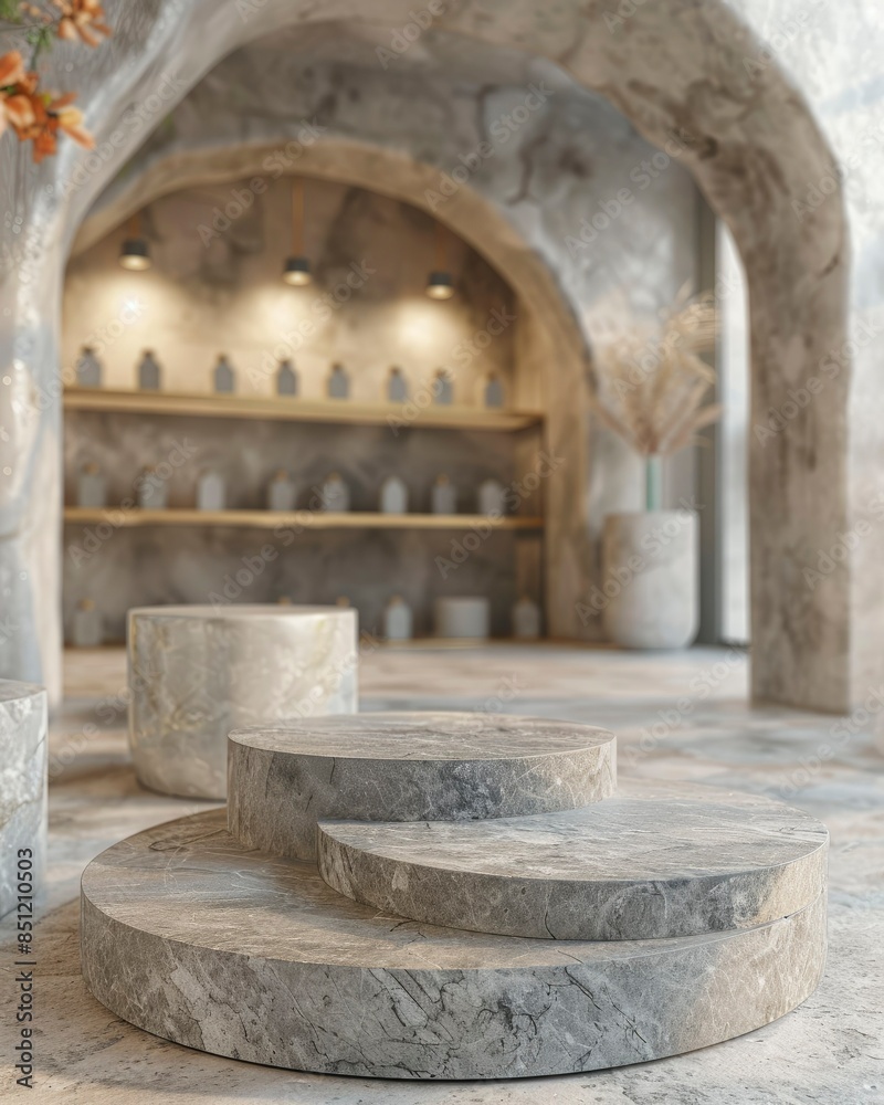 Stone podium on stone platform 3d illustration, gray stone pedestal for product display stand, shop room and blurred background, shop room view --ar 4:5 Job ID: 8b93938b-545b-449f-a790-38da5a6bace7 Stone podium on stone platform 3d illustration, gray stone pedestal for product display stand, shop room and blurred background, shop room view --ar 4:5 Job ID: 8b93938b-545b-449f-a790-38da5a6bace7