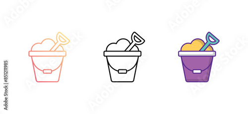 Sand Pail icon design with white background stock illustration