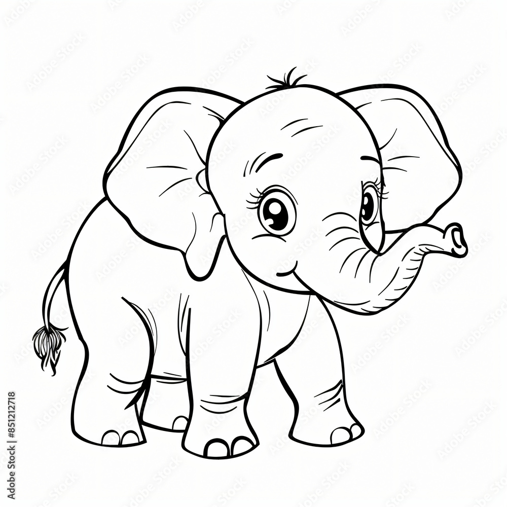 cartoon of a Elephant children coloring book page cartoon of a Elephant children coloring book page