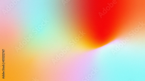 Vibrant colorful background with a noise grainy gradient blending red, orange, pink and blue