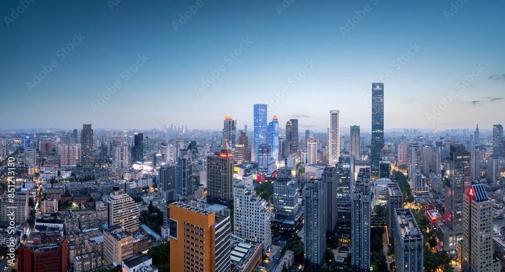 Fototapeta premium Modern High-Rise Cityscape at Dusk