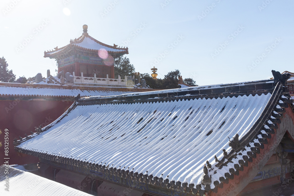 winter Forbidden city covered with snow, Beijing, China winter Forbidden city covered with snow, Beijing, China