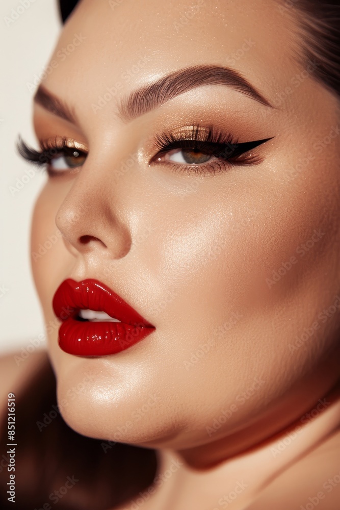 Glamorous beauty shot of a stunning plus-size woman model Glamorous beauty shot of a stunning plus-size woman model