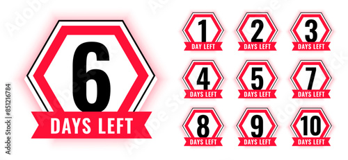 eye catching number of days left sticker for website announcement