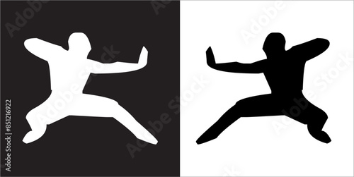  IIlustration Vector graphics of Tai-Chi Silhouette icon