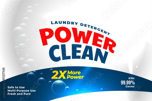 laundry detergent powder cleaner label for hygiene toilet or bathroom