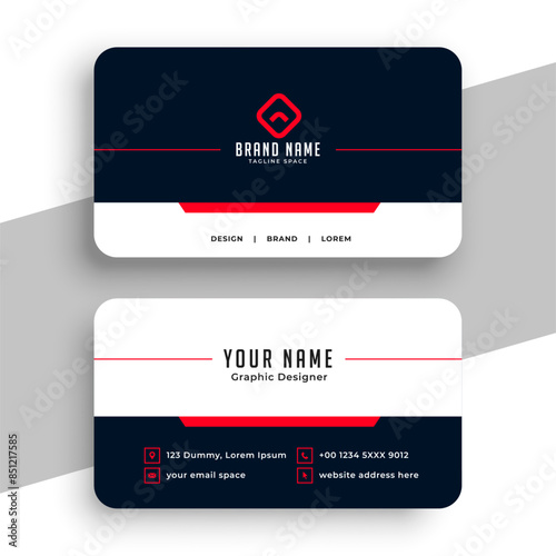 modern style professional visiting card layout for office biz photo