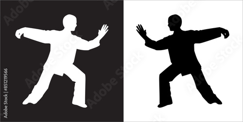  IIlustration Vector graphics of Tai-Chi Silhouette icon