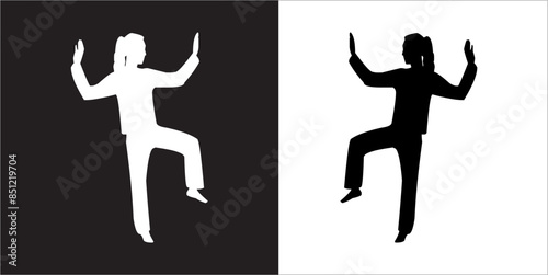  IIlustration Vector graphics of Tai-Chi Silhouette icon