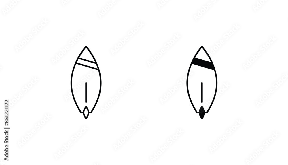 Surfboard icon design with white background stock illustration