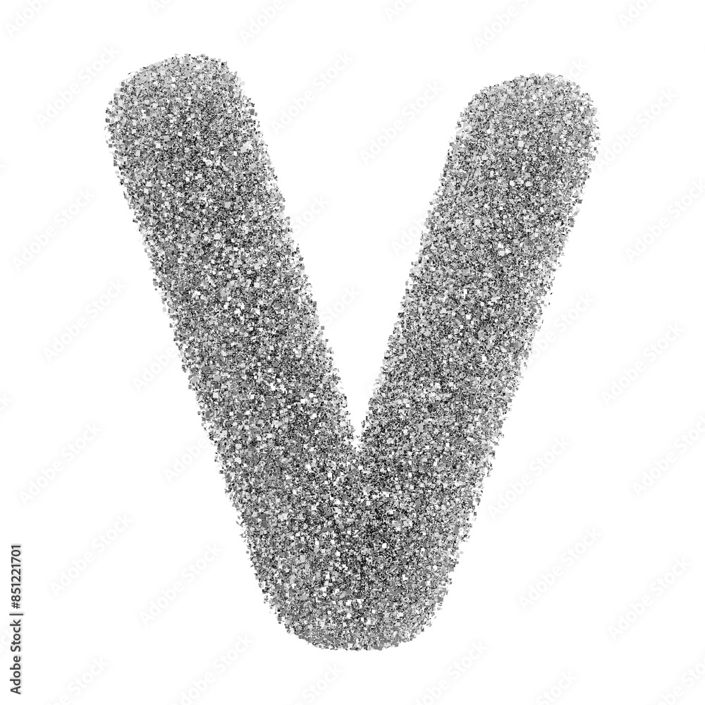 Silver 3D Font Letter V uppercase Silver 3D Font Letter V uppercase