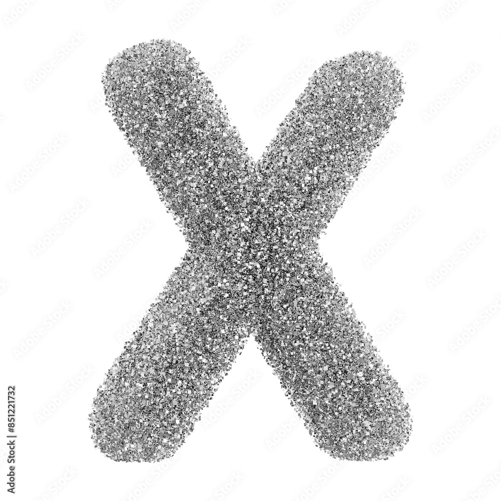 Silver 3D Font Letter X uppercase Silver 3D Font Letter X uppercase