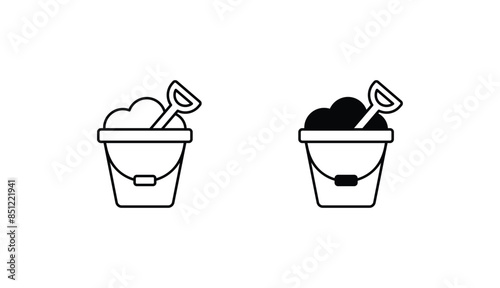Sand Pail icon design with white background stock illustration