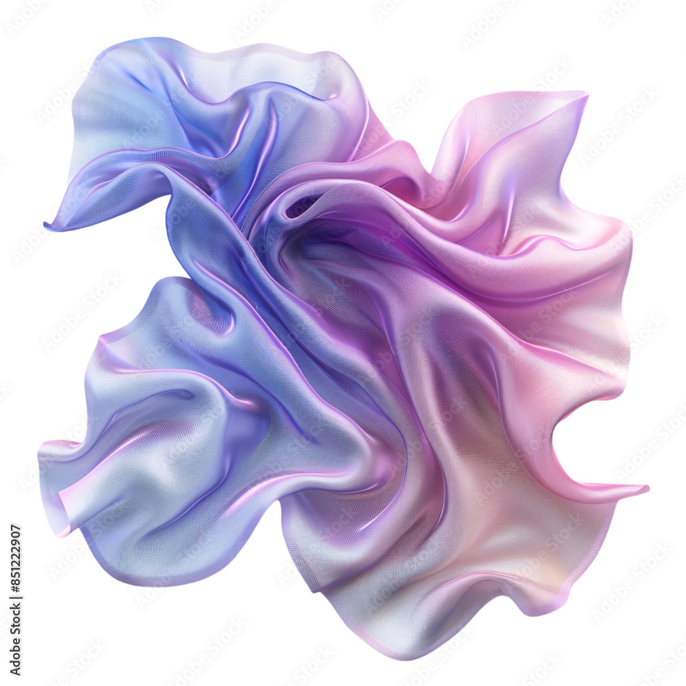 Obraz premium Flying Fabric Pastel Tone transparent background