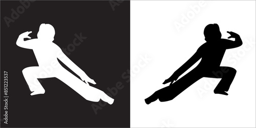  IIlustration Vector graphics of Tai-Chi Silhouette icon