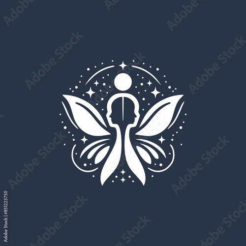Humans and Butterflies Vector Illustration Design Clipart Symbol Logo Template