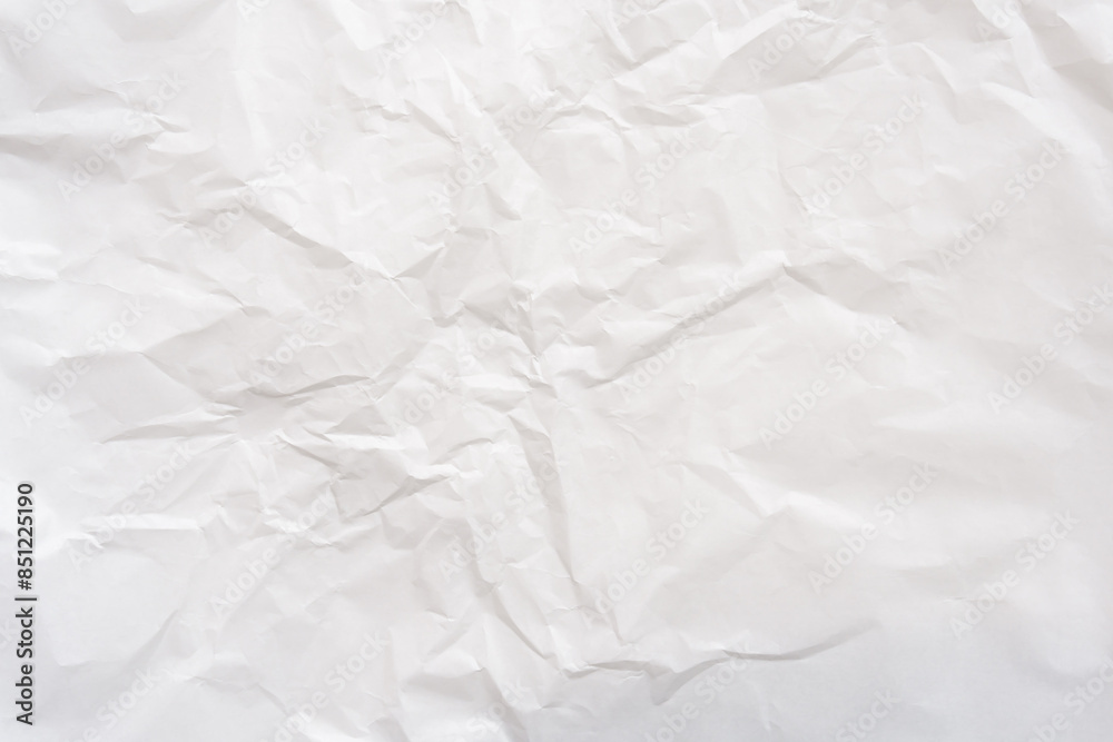 Fototapeta premium Wrinkled or crumpled white stencil or tissue paper used for crumpled paper background texture..