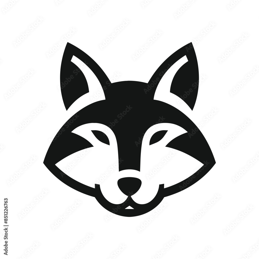 Fototapeta premium Stylish Fox Head Face Graphic - Modern Silhouette Design of a Majestic Fox
