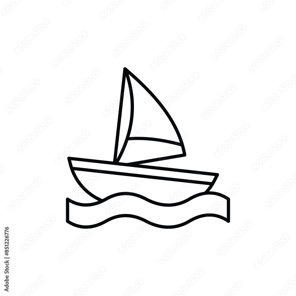 Sailboat icon design with white background stock illustration Sailboat icon design with white background stock illustration