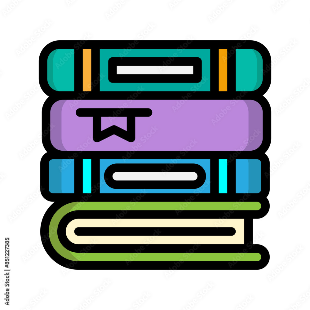 Books of stack color lineal icon. student books, education back to school flat icons. Suitable for websites, UI and mobile apps. Books of stack color lineal icon. student books, education back to school flat icons. Suitable for websites, UI and mobile apps.