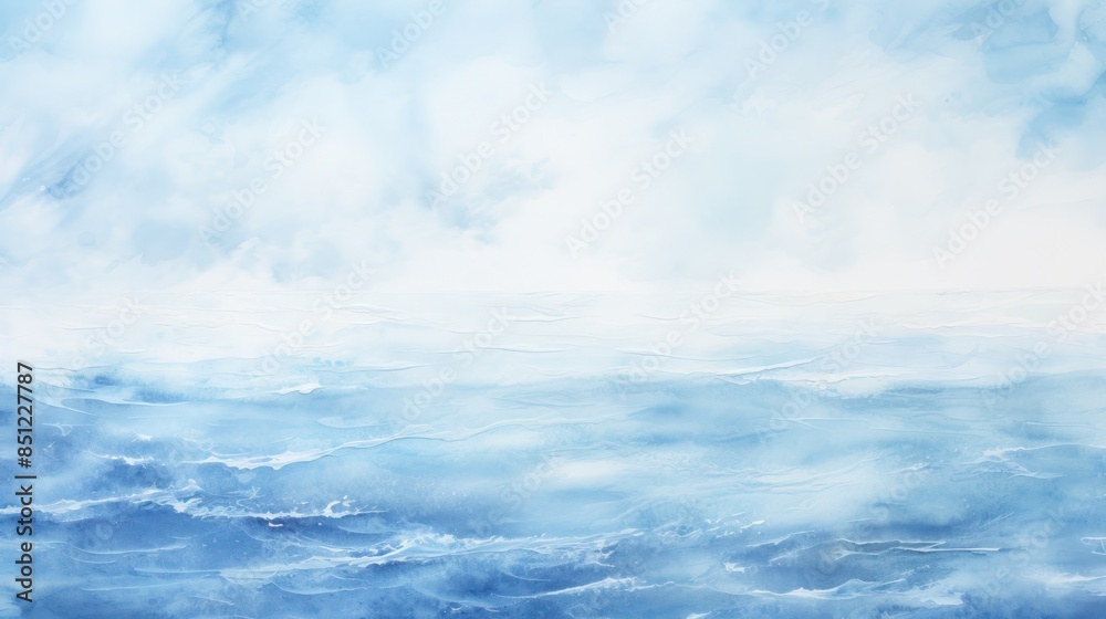 Obraz premium blue watercolor painting with soft washes 