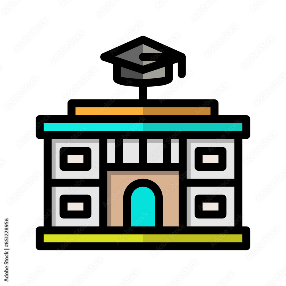 University lineal icon. campus building, academic, institution, education flat icons design. Suitable for websites, UI and mobile apps. University lineal icon. campus building, academic, institution, education flat icons design. Suitable for websites, UI and mobile apps.