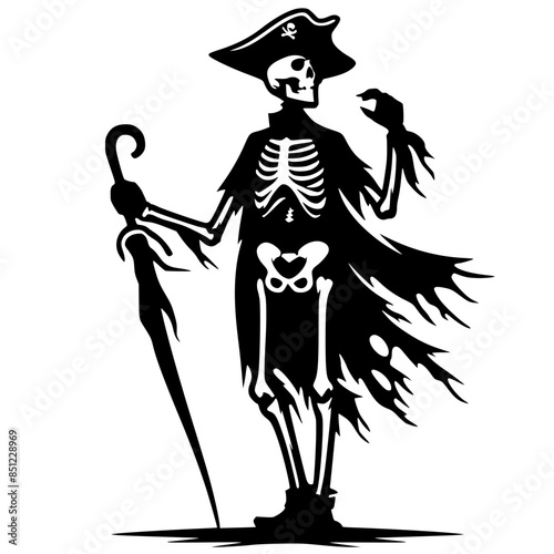 Pirate skeleton silhouette