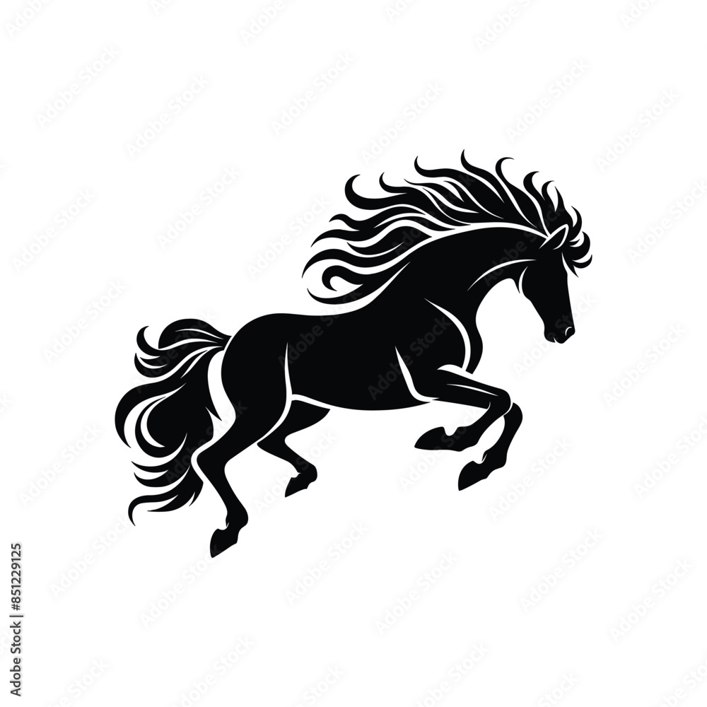 Elegant Equine Silhouette: Premium Stock Image of a Powerful Jumping Horse Elegant Equine Silhouette: Premium Stock Image of a Powerful Jumping Horse